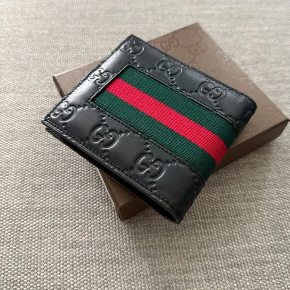 Gucci Black Bifold with WEB - Picture 2 of 7